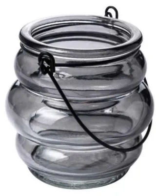 Produktbild von SANDRA RICH, Glaslaterne 8cm, Teelichthalter, Teelichtglas ANTHRAZIT