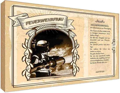 Produktbild von vianmo Holzschild 20x30 cm Feuerwehrfrau Beruf Arbeit