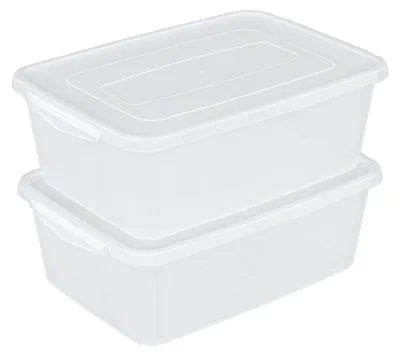 Teigbox 16 Quart transparent stapelbar 2er-Pack