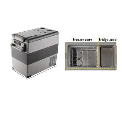 Immagine prodotto di VEVOR Frigorifero portatile per auto 55L, raffreddamento efficiente, compatibile con due fonti di alimentazione, 55 litri