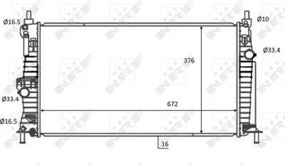 Produktbild von Kühler Motorkühlung Kühlrippen gelötet 672 - 376 mm Alu NRF für u.a. MAZDA 3