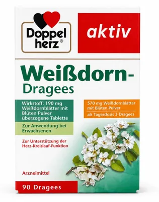Image de Doppelherz | Actif Aubépine en dragées | 90 dragées