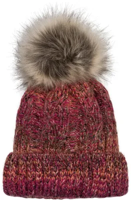 Produktbild von styleBREAKER Damen Strick Bommelmütze Farbverlauf, Pink-Orange