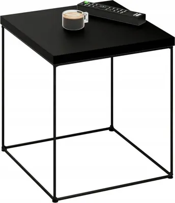Immagine prodotto di Tavolino quadrato in filo metallico 40x40x43 Loft Nero+MiniPearl
