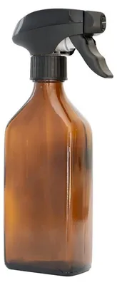 Zdjęcie produktu dla Szklana butelka z rozpylaczem - 250 ml - prostokątna, bursztynowa