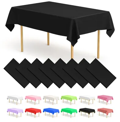 Produktbild von Einweg Tischdecke - Rechteckig - Für Catering und Veranstaltungen - 137 x 274 cm - Schwarz - 8 Stück