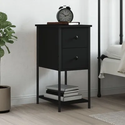 Produktbild von vidaXL Nachttisch Schwarz 32x42x70 cm Holzwerkstoff