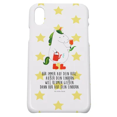 Produktbild von Mr. & Mrs. Panda Iphone 10 Handyhülle Einhorn Gärtner - Weiß - Geschenk, Blume, Stiefel, Einhörner, Unicorn, Gießkanne, Cover, Handy Case, Garten, X