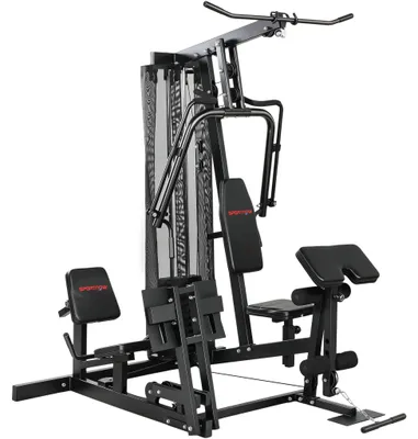Obrázek produktu pro Domácí posilovací stanice s leg pressem, nastavitelným sedadlem, závažím 65 kg