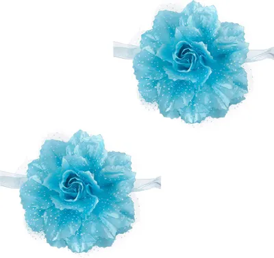 Produktbild von 1 Paar Vorhang Tieback Schöne Blumenfenster Vorhang Tiebackhalter Drapy Panel Sheer Gurt Home Dekoration Zubehör für Wohnzimmer-Blau