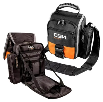 Produktbild von Werkzeugtasche - Robuste Profi-Tasche aus verstärktem Polyester mit großem Hauptfach, 4 Außentaschen und 4 Innentaschen
