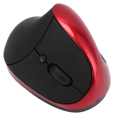 Obrázok produktu pre Ergonomická myš pre pravákov s nastaviteľným rozlíšením (DPI), bezdrôtová vertikálna myš 2,4 GHz pre PC, notebooky a tablety, červená