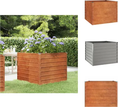 Immagine prodotto di vidaXL Letto rialzato arrugginito 100x100x77 cm in acciaio corten - Vasi da fiori e fioriere