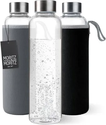 Produktbild von Trinkflasche Glas 500 ml für Kohlensäure, grau