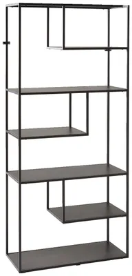 Produktbild von Regal LINUS aus Metall, Schwarz, 85 cm Breite, 188 cm Höhe, 35 cm Tiefe