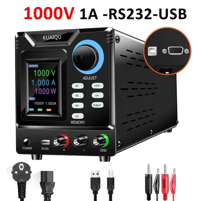 Produktbild von Hochspannungs-Schaltnetzteil - Programmierbares DC-Labornetzgerät - 0–1000 V - 0–1 A - USB & RS232 - Einzelausgang - 50/60 Hz