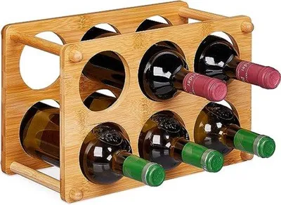 Obrázok produktu pre Nástenný regál na víno, čierny, drevený