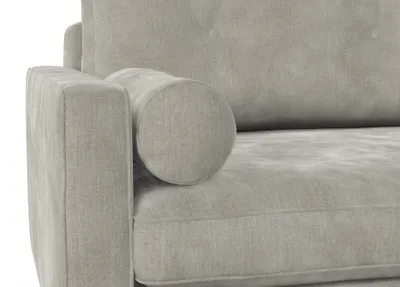 Produktbild von Esme 3-Sitzer-Sofa mit Schlaffunktion, Massivholzkonstruktion, skandinavischer Stil, Hohe Beine aus Eichenholz, gewachst, Chenille-Stoff Boston Light Grey
