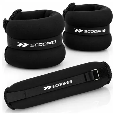 Image de Manchettes de poids, poids pour poignets, mains et chevilles, pour l'entraînement, pour le fitness, 2 x 2 kg, Bodytone, noir