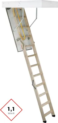 Produktbild von Minka Bodentreppe Tradition aus Fichte mit U-Wert 1,1 W/m2K 220-280cm Raumhöhe 120x70cm Deckenöffnung
