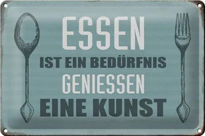 Produktbild von Blechschild Spruch 30x20cm Essen ist eine Kunst Schild
