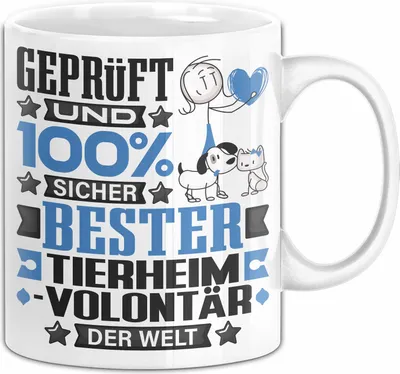 Produktbild von Tierheimvolontär Geschenk Lustiger Spruch für Tierheimvolontär Geschenkidee Bester Tierheimvolontär Der Welt (Weiß)