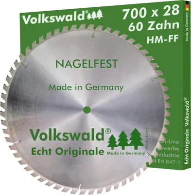 Produktbild von Volkswald ® HM-Sägeblatt FF 700 x 28 mm Z= 60 Nagelfest Schalholz-tafel Bauholz Brennholz Schalholz Wippsäge Tischkreissäge Brennholzsäge Kreissägeblatt