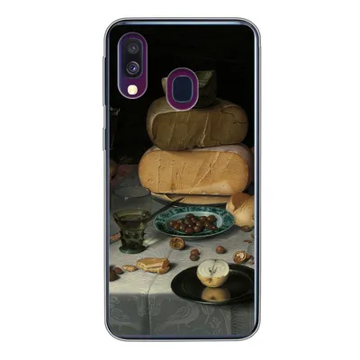 Produktbild von MuchoWow® Handyhülle Schutzhülle Hülle für Samsung Galaxy A40 Stilleben mit Käse - Gemälde von Floris Claesz. van Dijck Silikon Softcase Handy Hülle - Handy-Tasche