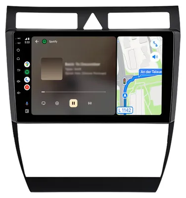 Obrázok produktu pre Dodatočne montované rádio kompatibilné s Audi A6, S6, RS6 C5 (1997–2004) – CarPlay, Android Auto, navigácia, Bluetooth, DAB+, zadná kamera, 9 palcov, 32 GB