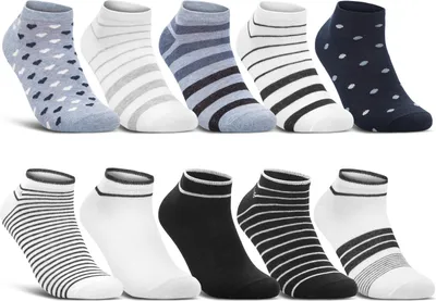 Produktbild von 10 Paar Damen Sneaker Socken Mehrfarbig Streifen Punkte Herzen Maritim Baumwolle - 36832+36844/1 (35-38)
