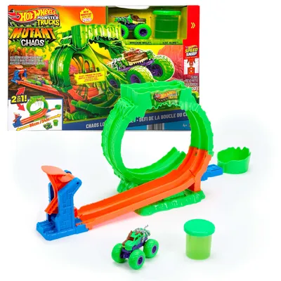 Obrázek produktu pro Hot Wheels Monster Trucks JMK91, Monster truck a sada tratí, 4 rok/roky, Plast, Vícebarevný