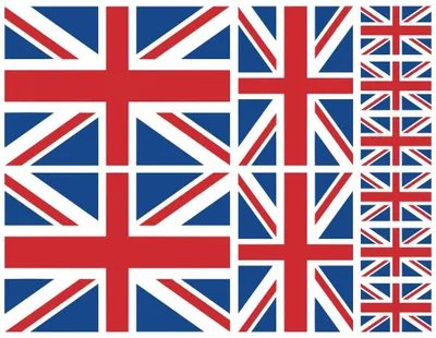 Produktbild von Aufkleber Set Großbritannien 10 Flaggen 20cm