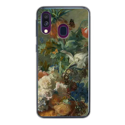 Produktbild von MuchoWow® Handyhülle Schutzhülle Hülle für Samsung Galaxy A40 Stilleben mit Blumen - Gemälde von Jan van Huysum Silikon Softcase Handy Hülle - Handy-Tasche