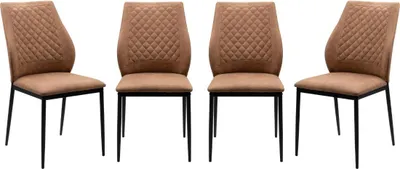 Zdjęcie produktu dla Zestaw 4 krzeseł materiałowych z metalowym stelażem, wys. 90 cm - SAELA