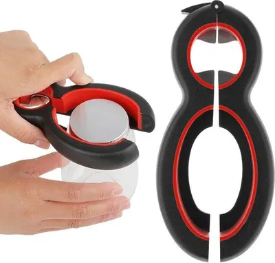 Image de Ouvre-bouteille multifonction 6 en 1 - Avec ouvre-boîte et décapsuleur - Pièce unique - Acier inoxydable