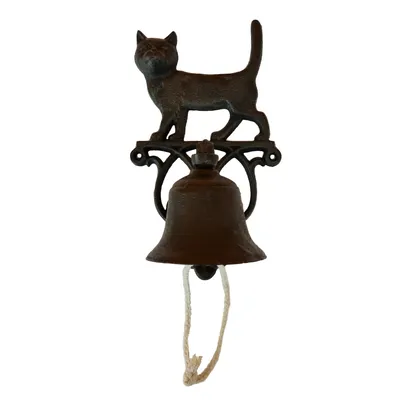 Produktbild von Glocke Katze aus Gusseisen Wandmontage Türglocke Wandglocke Gartenglocke