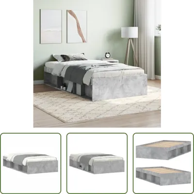 Produktbild von The Living Store Bettgestell Betongrau 90x190 cm
