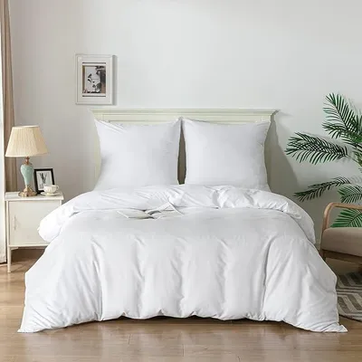 Produktbild von PolkaHome® Bettwäsche-Set 90 g gebürstet 3-teilig, superweicher Bettbezug und Kissenbezug (Weiß, 240 x 220 cm + 2 x 80 x 80 cm)