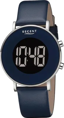 Produktbild von Regent Leder Herren Uhr Armbanduhr Quarz dunkelblau Lederarmband D2URBA783