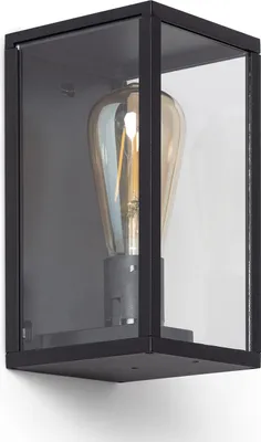 Produktbild von Wandleuchte Aussen Aluminium und Glas Atrium Schwarz