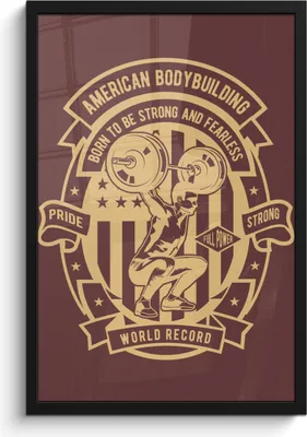 Produktbild von MuchoWow® MuchoWow® Gerahmtes Poster Mannshöhle - Gewichte - Bodybuilding - Vintage 40x60 cm - Poster mit zchwarzem Bilderrahmen - Papierdruck - Wandbilder