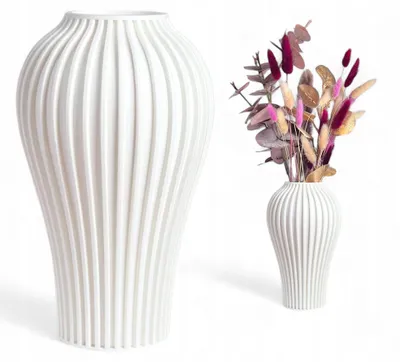 Produktbild von KAJAWIS Bruchfester Blumenvase Weiß 22cm Modern Wohnzimmer Deko
