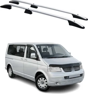 Image de Barres de toit longitudinales pour VW T5 Transporter 2003-2015 L1 Aluminium Noir