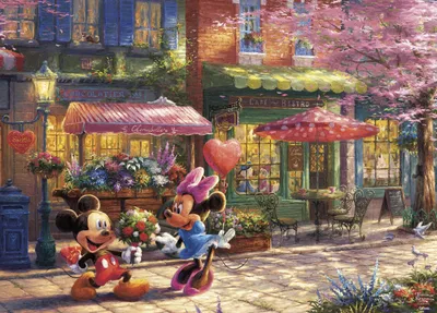 Productafbeelding van Ceaco - Thomas Kinkade - Disney - Mickey & Minnie Sweetheart Café - Puzzel met 1