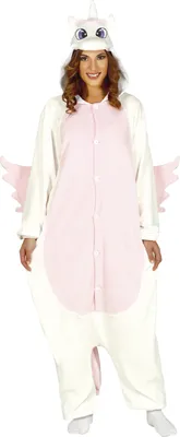 Image de Licornes Kigurumi Carnaval Pyjama Ailes Douces Géant Capuche Reine des Contes Costume Une Pièce Fermeture Génial Mystique Fantaisie Realm, Taille : 42 - 44 (L) Couleur : Blanc