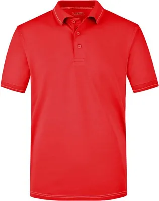 Produktbild von Hochwertiges Poloshirt mit Kontraststreifen red/white, Gr. M