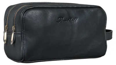 Produktbild von Benthill Kulturtasche Leder - Kosmetiktasche aus weichem hochwertigem Echtleder - Vintage Travel Beutel