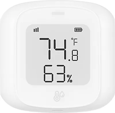 Produktbild von Zigbee Temperatur- und Luftfeuchtigkeitsmonitor, intelligenter Temperatur- und Luftfeuchtigkeitssensor mit LCD-Bildschirm, Innenthermometer und Hygrometer, kompatibel mit Alexa Google Home