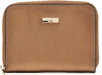 Produktbild von dR Amsterdam Kompakte Damen-Geldbörse Leder mit RFID | Portemonnaie Damen | Kartenetui mit Reissverschluss Mint - 110121 Gold