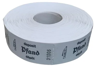 Produktbild von Bonrolle PFAND weiss dreisprachig 1000 Abrisse perforiert fortlaufend nummeriert